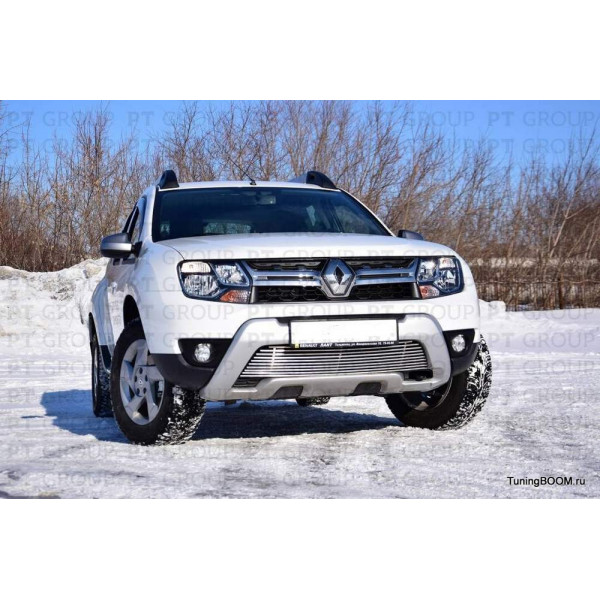 Накладка на решётку бампера (НПС) для Renault Duster (2016-)